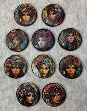 Load image into Gallery viewer, 1.18” or 1.50” Buttons-faces-bohemian women-assorted- Handcrafted -price is per button