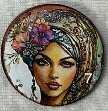 Load image into Gallery viewer, 1.18” or 1.50” Buttons-faces-bohemian women-assorted- Handcrafted -price is per button