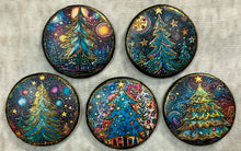 Load image into Gallery viewer, 1.18”, 1.50” or 2” Buttons-Christmas-trees-snowman-assorted-Great Adirondack- handcrafted-price is per button