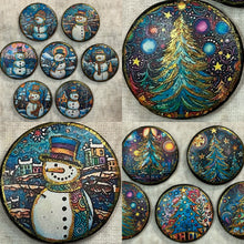 Load image into Gallery viewer, 1” or 1.18” beads-Christmas -snowman -trees-assorted-Great Adirondack- handcrafted-price is per bead