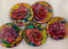 Load image into Gallery viewer, 1” Buttons-Bejeweled Flowers -Handcrafted Great Adirondack Yarn