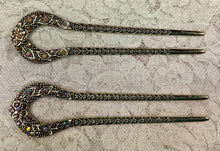 Load image into Gallery viewer, Rhinestone Shawl Pins -Hair Pins  5” - 2  colors- Great Adirondack