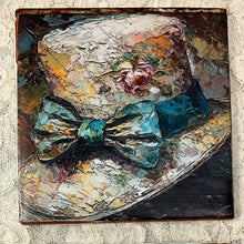Load image into Gallery viewer, Drink Coaster-Ceramic Tile  -Vintage prints- jackets-hats- 4.25” x4.25”  Great Adirondack Yarn co.