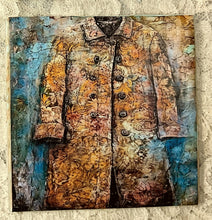 Load image into Gallery viewer, Drink Coaster-Ceramic Tile  -Vintage prints- jackets-hats- 4.25” x4.25”  Great Adirondack Yarn co.