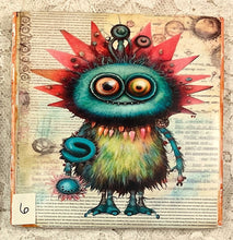 Load image into Gallery viewer, Drink coaster- Ceramic Tile-Lil Monsters 5-8- 4.25” x4.25” - Great Adirondack Yarn co.