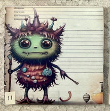 Load image into Gallery viewer, Drink coaster- Ceramic Tile- Lil Monsters 9-12- 4.25” x4.25” - Great Adirondack Yarn co.