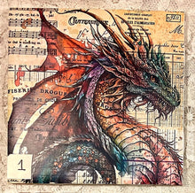 Load image into Gallery viewer, Drink Coaster- Ceramic Tile-4.25” x4.25”  Dragons-1 thru 5-Great Adirondack Yarn co.