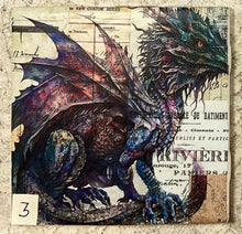 Load image into Gallery viewer, Drink Coaster- Ceramic Tile-4.25” x4.25”  Dragons-1 thru 5-Great Adirondack Yarn co.
