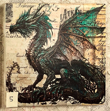 Load image into Gallery viewer, Drink Coaster- Ceramic Tile-4.25” x4.25”  Dragons-1 thru 5-Great Adirondack Yarn co.