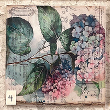 Load image into Gallery viewer, Drink coaster- Ceramic Tile-Hydrangeas  4.25” x4.25”  Great Adirondack Yarn co.