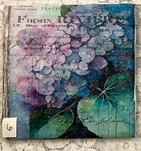 Load image into Gallery viewer, Drink coaster- Ceramic Tile-Hydrangeas  4.25” x4.25”  Great Adirondack Yarn co.