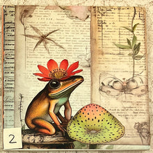 Load image into Gallery viewer, Drink coaster- Ceramic Tile-Frogs-1 thru 4- 4.25” x4.25”-  decoupaged-Great Adirondack Yarn -