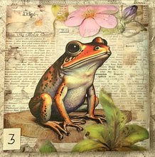 Load image into Gallery viewer, Drink coaster- Ceramic Tile-Frogs-1 thru 4- 4.25” x4.25”-  decoupaged-Great Adirondack Yarn -