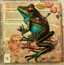 Load image into Gallery viewer, Drink coaster- Ceramic Tile-Frogs-1 thru 4- 4.25” x4.25”-  decoupaged-Great Adirondack Yarn -