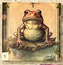 Load image into Gallery viewer, Drink coaster- Ceramic Tile Frogs -5 thru 8-  4.25” x4.25”  Great Adirondack Yarn co.