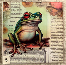 Load image into Gallery viewer, Drink coaster- Ceramic Tile Frogs -5 thru 8-  4.25” x4.25”  Great Adirondack Yarn co.