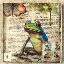 Load image into Gallery viewer, Drink coaster- Ceramic Tile- Frogs -9 thru 12-4.25” x4.25”  Great Adirondack Yarn co.