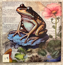 Load image into Gallery viewer, Drink coaster- Ceramic Tile- Frogs -13 thru 16-4.25” x4.25”  Great Adirondack Yarn co.