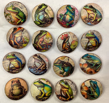 Load image into Gallery viewer, 1.18” Leather Buttons -Frogs- assorted -Handcrafted- Great Adirondack Yarn
