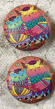 Load image into Gallery viewer, 1.08” Leather Buttons -Owls-Lovebirds -Handcrafted- Great Adirondack Yarn