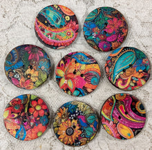 Load image into Gallery viewer, 1.25” Coconut Button -Bright Paisleys- 8 assorted styles-Great Adirondack-New
