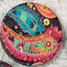 Load image into Gallery viewer, 1.25” Coconut Button -Bright Paisleys- 8 assorted styles-Great Adirondack-New