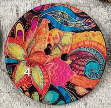 Load image into Gallery viewer, 1.25” Coconut Button -Bright Paisleys- 8 assorted styles-Great Adirondack-New