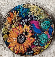 Load image into Gallery viewer, 1.25” Coconut Button -Bright Paisleys- 8 assorted styles-Great Adirondack-New