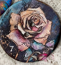 Load image into Gallery viewer, 1.25” Button Vibrant Roses-1 thru 8 -Coconut-Great Adirondack-New