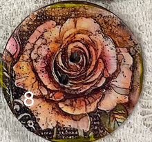 Load image into Gallery viewer, 1.25” Button Vibrant Roses-1 thru 8 -Coconut-Great Adirondack-New
