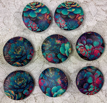 Load image into Gallery viewer, 1.18” Leather Buttons -succulents-assorted -Handcrafted- Great Adirondack Yarn