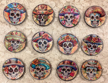 Load image into Gallery viewer, 1.18” Buttons- Sugar Skulls-Day of the Dead Patterns Assorted Great Adirondack Yarn