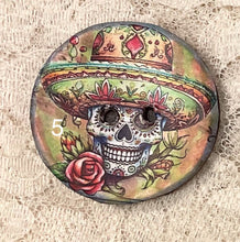 Load image into Gallery viewer, 1.18” Buttons- Sugar Skulls-Day of the Dead Patterns Assorted Great Adirondack Yarn