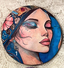 Load image into Gallery viewer, 2” Pin -Brooch- Gypsy-Bohemian -women’s faces-assorted-Great Adirondack Yarn