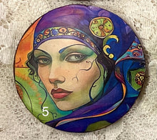 Load image into Gallery viewer, 2” Pin -Brooch- Gypsy-Bohemian -women’s faces-assorted-Great Adirondack Yarn