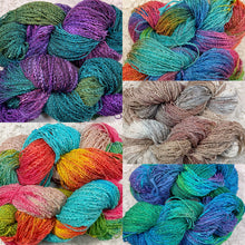 Load image into Gallery viewer, Novelty Rayon Cotton Yarn 250 yds Hand Dyed -5 assorted colors-Great Adirondack