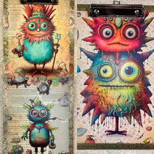 Load image into Gallery viewer, Funky Art Clipboards 9” x 12” -whimsical Creatures -assorted- Great Adirondack