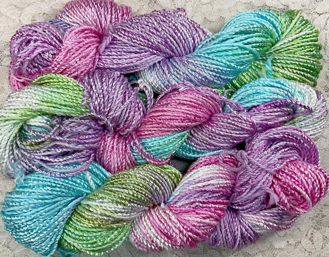 Rayon Yarn 100 yds-lt bulky- Hand Dyed Colors Wisteria-Bronzite-Great Adirondack
