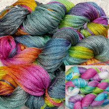 Load image into Gallery viewer, Ribbon Yarn 100 yds Sport wt Hand Dyed Colors Seamist-Wisteria-Great Adirondack Yarn
