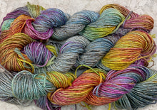 Load image into Gallery viewer, Rayon with gold metallic -dk wt Yarn 100 yds Hand Dyed-Seamist-Bronzite-Great Adirondack

