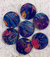 Load image into Gallery viewer, 1” Buttons- Van Gogh Patterns-gold foil- assorted colors-Handcrafted Great Adirondack Yarn