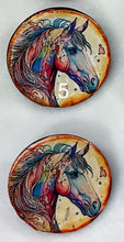 Load image into Gallery viewer, 1.18” Buttons- Colorful Horse Patterns Handcrafted Great Adirondack Yarn