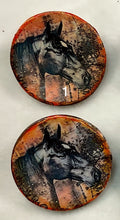 Load image into Gallery viewer, 1.18” Buttons- Black Horse Patterns-assorted- Handcrafted Great Adirondack Yarn