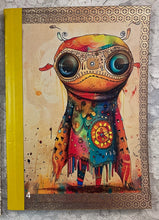Load image into Gallery viewer, 5 x 8” handcrafted notebook -whimsical creatures 3 and 4--diary- junk journal-60 lined pages- Great Adirondack