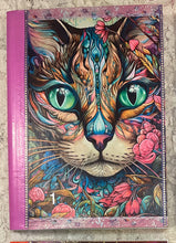 Load image into Gallery viewer, 5 x 8”  notebook -Cat prints-1 -4- junk journal-handcrafted- lined pages-Great Adirondack