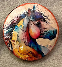 Load image into Gallery viewer, 2”  Pin-Brooch- Horses-Rainbow-assorted-Great Adirondack Yarn