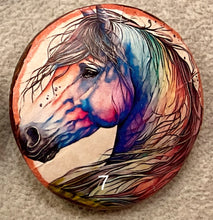 Load image into Gallery viewer, 2”  Pin-Brooch- Horses-Rainbow-assorted-Great Adirondack Yarn