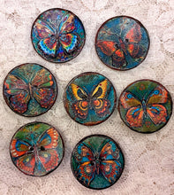 Load image into Gallery viewer, 1.18” Buttons- Mystical Butterflies-antiqued-assorted-Handcrafted- Great Adirondack Yarn