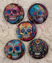 Load image into Gallery viewer, 1.18” Button- Sugar Skulls-Day of the Dead Patterns Assorted Great Adirondack Yarn