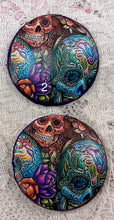 Load image into Gallery viewer, 1.18” Button- Sugar Skulls-Day of the Dead Patterns Assorted Great Adirondack Yarn